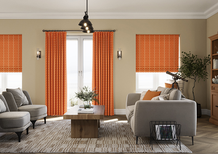 Orla Kiely Linear Stem, Persimmon - Roman Blind - Image 3